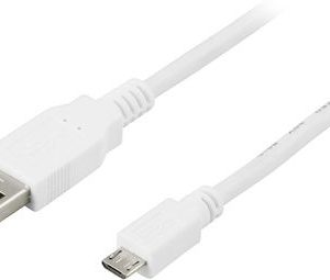 USB kabel NoKey typ A till Micro typ B 1m vit