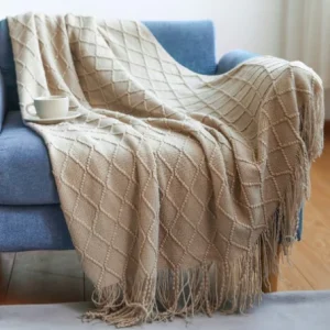 MOLLY- Tunn filt med fransar och mönster