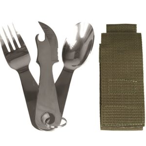 EATING UTENSIL STAINLESS STEEL W.POUCH – MIL-TEC