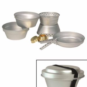 ALU. COOK-SET (2 COOK POTS,PAN,BURNER) – MIL-TEC